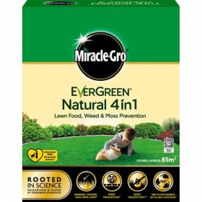 Miracle Gro Evergreen Natural 4 in 1 Lawn Food, Weed and Moss Prevention 85m2